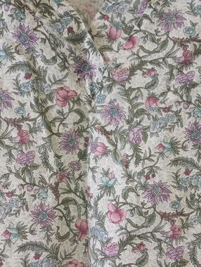 Cotton Club Floral Short Sleeve Scrub Top  Purple Blue Pink Green Gray Lavender